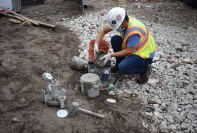 Construction Materials Testing on site by Pioneer Engineering & Environmental Services