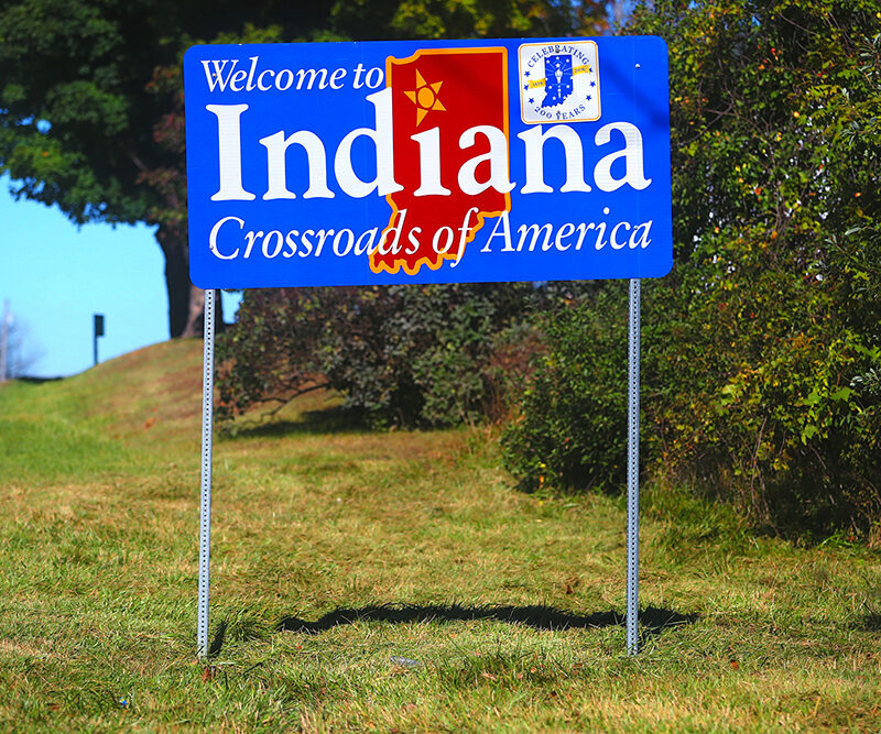 Indiana Welcome Sign