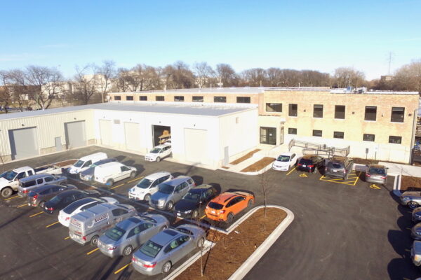 Aerial view of Pioneer office.