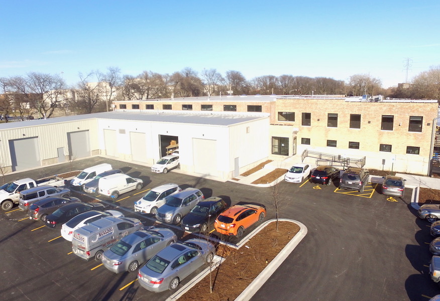 Aerial view of Pioneer office.